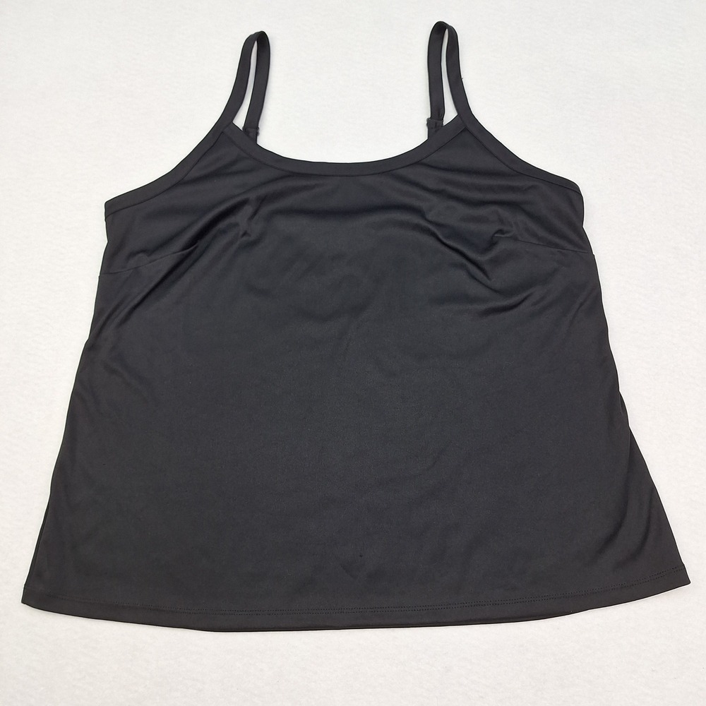 INC‎ International Concepts Camisole Womens 0X Black Adjustable Strap Tank Top